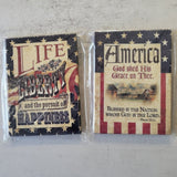 Pair of Patriotic Magnets Red White Blue