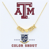 Texas A&M Aggies Gig ‘Em Love Heart Necklace – 18K Gold Plated
