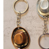 Copper-Tone Cowboy Hat Metal Keychain