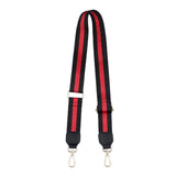 Preppy Stripe Adjustable Crossbody Bag Purse Guitar Strap Red Black