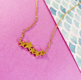 Gold Celestial Star Cluster Necklace — Waterproof Stainless Steel