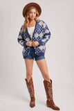 Argyle Button Down Pocket Cardigan Navy