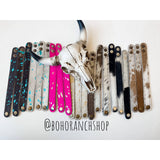 Cowhide Bracelets Hair On Cowhide Genuine Leather Hot Pink Silver