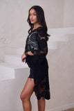 High-Low Crochet Cover-Up – Black
