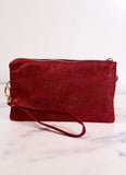 Liz 3 Compartment Crossbody Bag Metallic Crimson