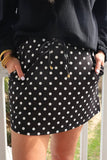 After Dark Polka Dot Skort | Black | Sizes S–3XL