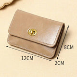 Khaki Vintage Vegan Leather Coin & Card Wallet