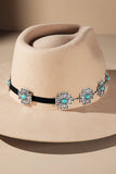 Western Cross Hat Band with Turquoise Stone