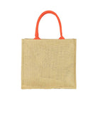 Lightweight Star Straw Tote Bag Orange Tan