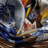 Blue Gold War Horse Western Southwestern Wild Rag Scarf Accent