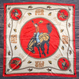 Wild West Rodeo Print Wild Rag Scarf | Red & Cream | 36x36