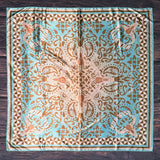 Paisley Wild West Print Silky Wild Rag | Khaki/Jade