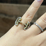 Western Horse Bit Ring – Two Tone