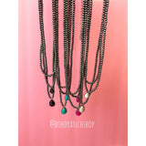 Multi-Layer Navajo Bead & Teardrop Stone Necklace – Fuchsia
