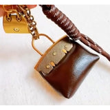 Sassy Luxe Purse Bag Charm Keychain Dark Brown