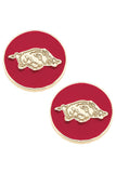 Arkansas Razorbacks Logo Circle Stud Earrings