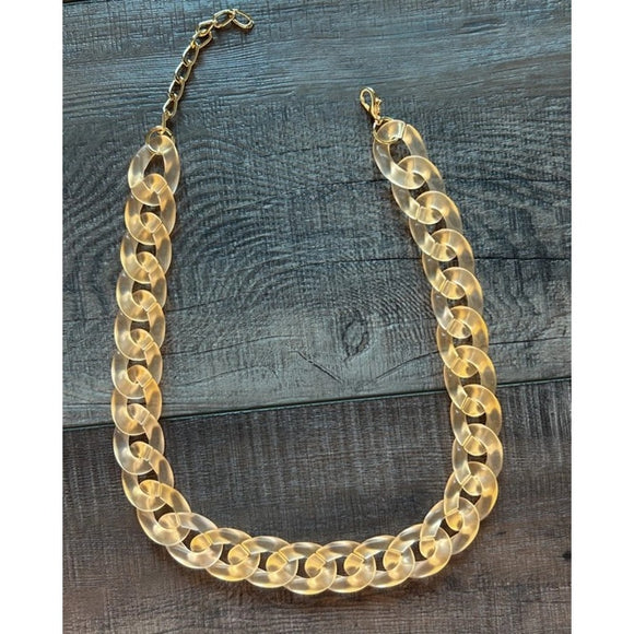 Acrylic Chain Link Necklace Orange