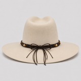 Brown Beaded Macramé Western Hat Band, Tie-On
