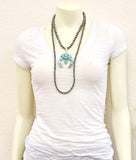 Squash Blossom Turquoise Necklace – 2-Strand Layered Western Statement Piece