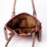 American Darling Saddle Blanket Tote - Handwoven Wool Leather Western Bag Black