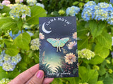 Glow-in-the-Dark Luna Moth Hard Enamel Pin