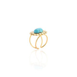 Marissa's Charm Turquoise Sunburst Adjustable Ring in Gold