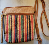 Striped Print Vertical Cork Crossbody Bag – Wristlet & Crossbody Strap