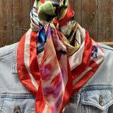Colorful Abstract Print Wild Rag Western Southwestern Wild Rag Scarf Accent