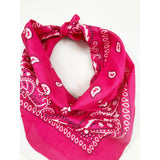 Fuchsia Paisley Pattern Bandana | 100% Cotton | 21x21"