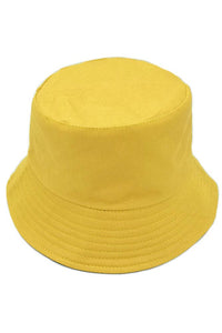 Solid Color Cotton Bucket Hat Yellow