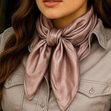 Tan Jacquard Paisley Western Southwestern Wild Rag Scarf Accent