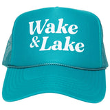 Wake and Lake Foam Trucker Cap Deep Teal White