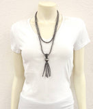 Navajo-Style 2-Strand Western Bead Tassel Necklace – Adjustable 24–30"