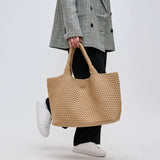 Sky's The Limit Large Woven Neoprene Tote with Pouch Dark Denim