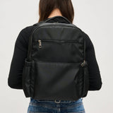 Urban Explorer Nylon Multi-Compartment Travel Backpack in Black