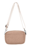 Brown Woven Neoprene Crossbody Bag