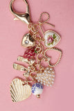 Coquette Porcelain Bows Hearts Pearl Strawberry Bag Charm Keychain