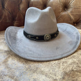 Handmade Black Western Hat Band with Star Concho