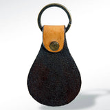 Red Rose Hand-Tooled Leather Keyring