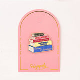 Classic Book Stack Enamel Pin