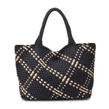 Sky's The Limit Large Woven Neoprene Tote | Black & Nude