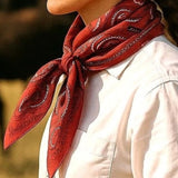 Red Black Paisley Printed Western Southwestern Wild Rag Scarf Accent