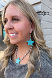Miss America Star with Silver Bead Dangle Earrings