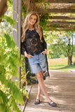 High-Low Crochet Cover-Up – Black