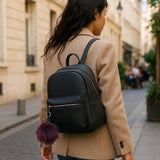 Plum Purple Faux Fur Pom Pom Key Chain Keyring Bag Charm