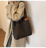 Leopard Print Shoulder Slouchy Tote Bag