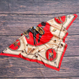 Wild West Rodeo Print Wild Rag Scarf | Red & Cream | 36x36