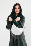 Juna Fringe Crossbody Bag | Chain Strap | Black