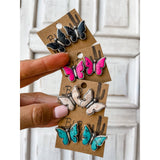 Butterfly Stone Earrings White