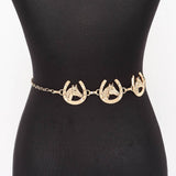 Horse Head Western Chain Belt – Gold